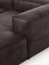 Sofa modułowa ze skóry z recyklingu Lennon, Tapicerka: skóra z recyklingu (70% s, Stelaż: lite drewno, sklejka, Nogi: tworzywo sztuczne, Taupe skóra, S 418 x G 269 cm,  lewostronna