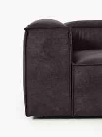 Sofa modułowa ze skóry z recyklingu Lennon, Tapicerka: skóra z recyklingu (70% s, Stelaż: lite drewno, sklejka, Nogi: tworzywo sztuczne Ten pro, Taupe skóra, S 418 x G 269 cm,  lewostronna