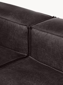 Sofa modułowa ze skóry z recyklingu Lennon, Tapicerka: skóra z recyklingu (70% s, Stelaż: lite drewno, sklejka, Nogi: tworzywo sztuczne, Taupe skóra, S 418 x G 269 cm,  lewostronna
