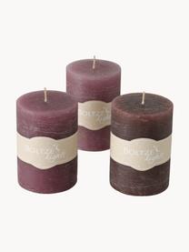 Set de velas Trent, 3 uds., Cera, Tonos rosas y lilas, Ø 7 x Al 10 cm