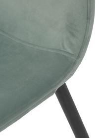 Chaise en velours rembourrée Karla, 2 pièces, Velours vert sauge, larg. 44 x prof. 53 cm