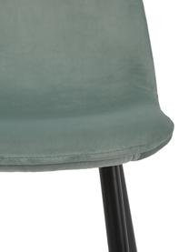 Chaise en velours rembourrée Karla, 2 pièces, Velours vert sauge, larg. 44 x prof. 53 cm