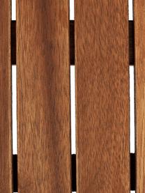 Dienbladtafel Parklife, Tafelblad: geolied acaciahout, Frame: verzinkt en gepoedercoat , Wit, acaciahoutkleurig, 65 x 72 cm