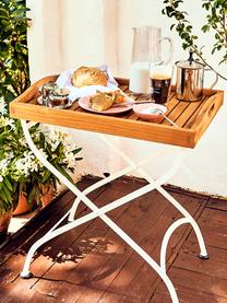 Table de jardin avec plateau amovible en bois Parklife, Blanc, bois d'acacia
