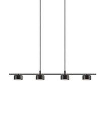 Grote dimbare LED hanglamp Clyde, Lampenkap: gecoat metaal, Baldakijn: gecoat metaal, Zwart, 115 x 10 cm