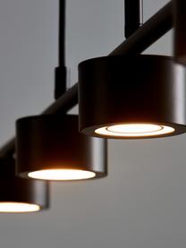 Grote dimbare LED hanglamp Clyde, Lampenkap: gecoat metaal, Baldakijn: gecoat metaal, Zwart, 115 x 10 cm