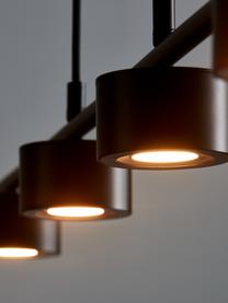 Grote dimbare LED hanglamp Clyde, Lampenkap: gecoat metaal, Baldakijn: gecoat metaal, Zwart, 115 x 10 cm