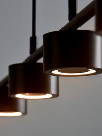 Grote dimbare LED hanglamp Clyde, Lampenkap: gecoat metaal, Baldakijn: gecoat metaal, Zwart, 115 x 10 cm