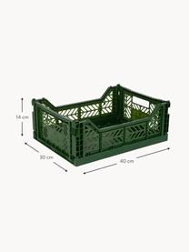 Caisson de rangement pliable Midi, larg. 40 cm, Plastique, Vert foncé, larg. 40 x prof. 30 cm