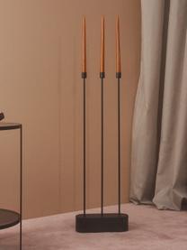 Candelabro in metallo Grasil, Pannelli di fibra a media densità (MDF), acciaio rivestito, Nero effetto marmo, Larg. 27 x Alt. 82 cm