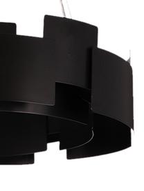 Lámpara de techo LED Torino, estilo moderno, Pantalla: acrílico, metal recubiert, Anclaje: metal recubierto, Negro, transparente, Ø 46 x Al 50 cm