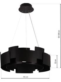 Moderne LED hanglamp Torino in zwart, Lampenkap: acryl, gecoat metaal, Baldakijn: gecoat metaal, Zwart, transparant, Ø 46 x H 50 cm