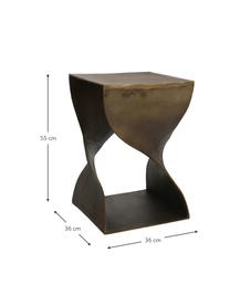 Metall-Beistelltisch Twist in organischer Form, Metall, beschichtet, Bronzefarben, B 36 x H 55 cm