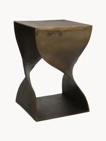 Mesa auxiliar de metal con forma orgánica Twist, Metal recubierto, Bronce, An 36 x Al 55 cm