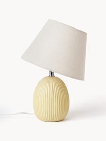 Lámpara de mesa Desto, Pantalla: lino (100% poliéster), Cable: plástico, Amarillo claro, Ø 25 x Al 36 cm