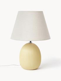 Lampada da tavolo Desto, Paralume: lino (100% poliestere), Giallo, beige, Ø 25 x Alt. 36 cm