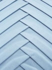Housse de coussin en velours bleu ciel Lucie, 100 % velours de polyester, Bleu ciel, larg. 30 x long. 50 cm