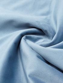 Federa arredo strutturata in velluto azzurro Lucie, 100% velluto (poliestere), Azzurro, Larg. 30 x Lung. 50 cm