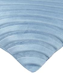 Housse de coussin en velours bleu ciel Lucie, 100 % velours de polyester, Bleu ciel, larg. 30 x long. 50 cm