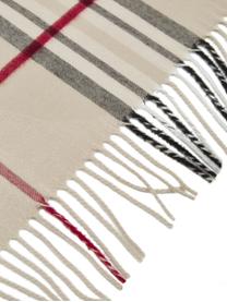 Kariertes Plaid Classy Side in Beige, 100% Polyacryl, Beige, Creme, Rot, Schwarz, B 130 x L 170 cm