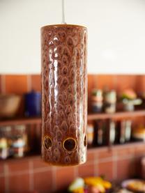 Ručně vyrobené závěsné svítidlo Lychee, Nugátová, Ø 11 cm, V 32 cm