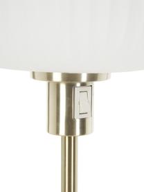 Lampadaire glamour abat-jour en verre Sober, Blanc, couleur dorée, Ø 25 x haut. 141 cm