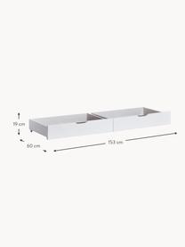 Cassetti letto Eco Comfort 2 pz, Pannello di fibra a media densità (MDF) certificato FSC, Legno laccato bianco, Larg. 153 x Prof. 60 cm