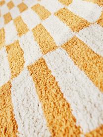 Tappeto a pelo lungo Sorrento, Retro: 100% cotone, Bianco latte, giallo acceso, Larg. 170 x Lung. 240 cm (taglia M)