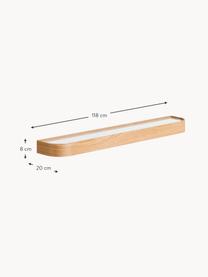 Holz-Wandregal Epoch, B 118 cm, Sperrholz, Eichenholzfurnier, Hochdruck Laminat, Helles Eichenholz, Transparent, B 118 x H 8 cm