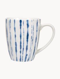 Tazza caffè in porcellana con decoro acquarello Amaya 2 pz, Porcellana, Bianco, blu, Ø 8 x Alt. 10 cm, 350 ml