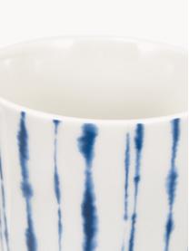 Porzellan-Tassen Amaya mit Watercolor-Dekor, 2 Stück, Porzellan, Cremeweiß, Dunkelblau, Ø 8 x H 10 cm, 350 ml