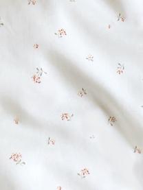 Parure de lit enfant satin de coton bio Poppies, 100 % satin de coton bio, certifié GOTS, Blanc, rose, larg. 100 x long. 135 cm + 1 taies d'oreiller 40 x 60 cm