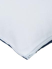 Housse de coussin 45x45 Zahra, 100 % coton, Blanc, bleu foncé, larg. 45 x long. 45 cm