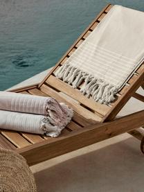 Fouta con flecos Freddy, Reverso: felpa rizada, Blanco crema, An 100 x L 180 cm