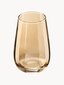 Vasos Shiny, 4 uds., Vidrio, Marrón, Ø 8 x Al 13 cm, 310 ml