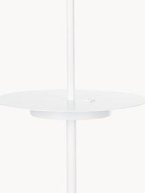 Lampada da lettura con connessione USB Linear, Paralume: metallo rivestito, Decorazione: acciaio spazzolato, Bianco, Alt. 144 cm