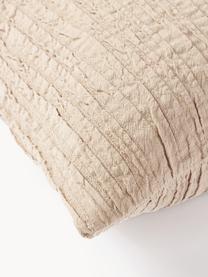 Housse de coussin en coton avec motif plissé Artemis, 99 % coton, 1 % polyester, Beige, larg. 30 x long. 50 cm