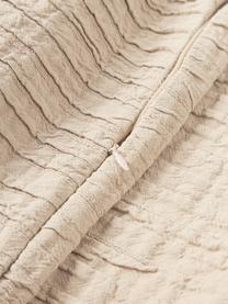 Housse de coussin en coton avec motif plissé Artemis, 99 % coton, 1 % polyester, Beige, larg. 30 x long. 50 cm