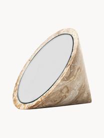 Mramorové dekorativní zrcadlo Spinning Top, Zrcadlo, mramor, Béžová, mramorovaná, Ø 14 cm