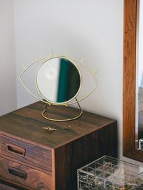 Kosmetikspiegel Lashes mit goldenem Edelstahlrahmen, Spiegelfläche: Spiegelglas, Goldfarben, 26 x 20 cm