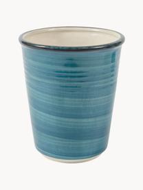 Tazas originales artesanales Baita, 6 uds., Gres (dolomita) pintado artesanalmente, Tonos azules, Ø 9 x Al 11 cm, 350 ml