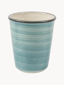 Tazas originales artesanales Baita, 6 uds., Gres (dolomita) pintado artesanalmente, Tonos azules, Ø 9 x Al 11 cm, 350 ml