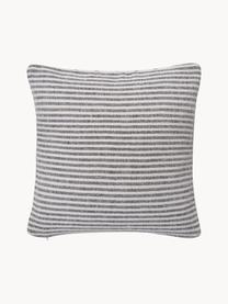 Housse de coussin 45x45 réversible Lindsey, 100 % coton, certifié GRS, Noir, blanc, larg. 45 x long. 45 cm