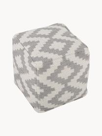 Pouf taftato a mano Napua, Rivestimento: 100% poliestere riciclato, Beige chiaro, grigio chiaro, Larg. 40 x Alt. 40 cm