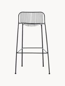 Záhradná barová stolička Hiray, Pozinkovaná oceľ, lakovaná, Čierna, Š 57 x V 96 cm