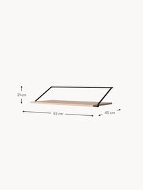 Wand-Schreibtisch Rail aus Holz und Metall, Tischplatte: Mitteldichte Holzfaserpla, Gestell: Metall, pulverbeschichtet, Helles Holz, B 92 x T 45 cm