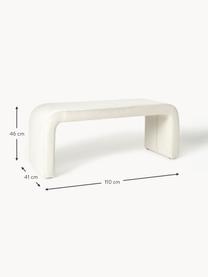 Banco de terciopelo Penelope, Tapizado: terciopelo (100% poliéste, Estructura: metal, madera contrachapa, Terciopelo blanco crema, An 110 x L 41 cm