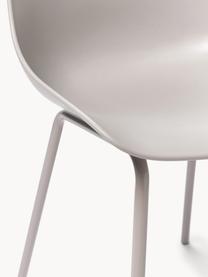 Kunststoffstühle Dave mit Metallbeinen, 2 Stück, Sitzfläche: Kunststoff, Beine: Metall, pulverbeschichtet, Hellgrau, B 46 x T 53 cm