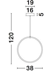 Lampa wisząca LED Gropius, Biały, czarny, Ø 38 x W 120 cm