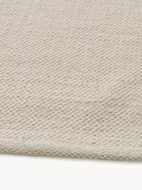 Handgewebter Baumwollteppich Bo, 100 % Baumwolle, Beigetöne, Schwarz, B 120 x L 170 cm (Größe S)